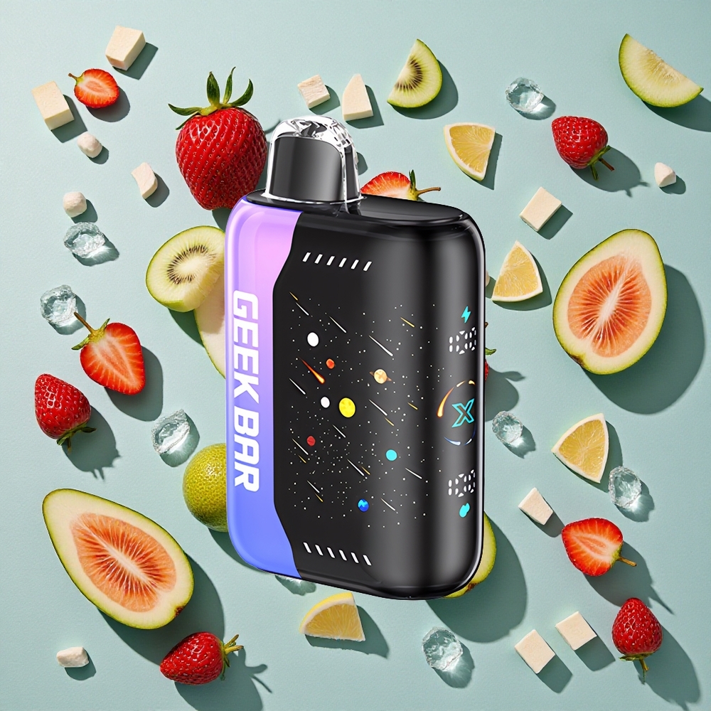 Jordbær Kiwi Is GEEK BAR Pulse X 42K Puffs Meteor Edition 5% Nikotin