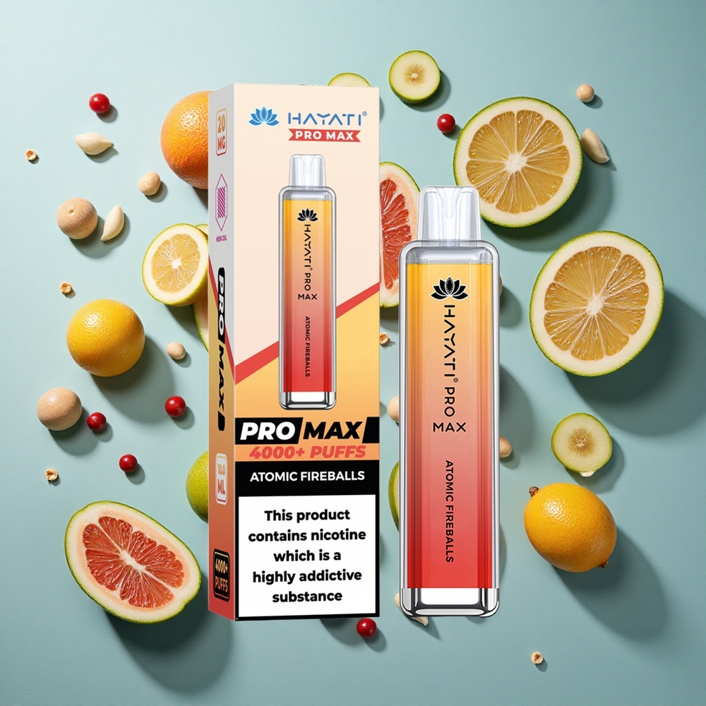 Atomic Fireballs Hayati Pro Max 4000 Puffs Genanvendelig E-cigaret 2% 5% Nikotin