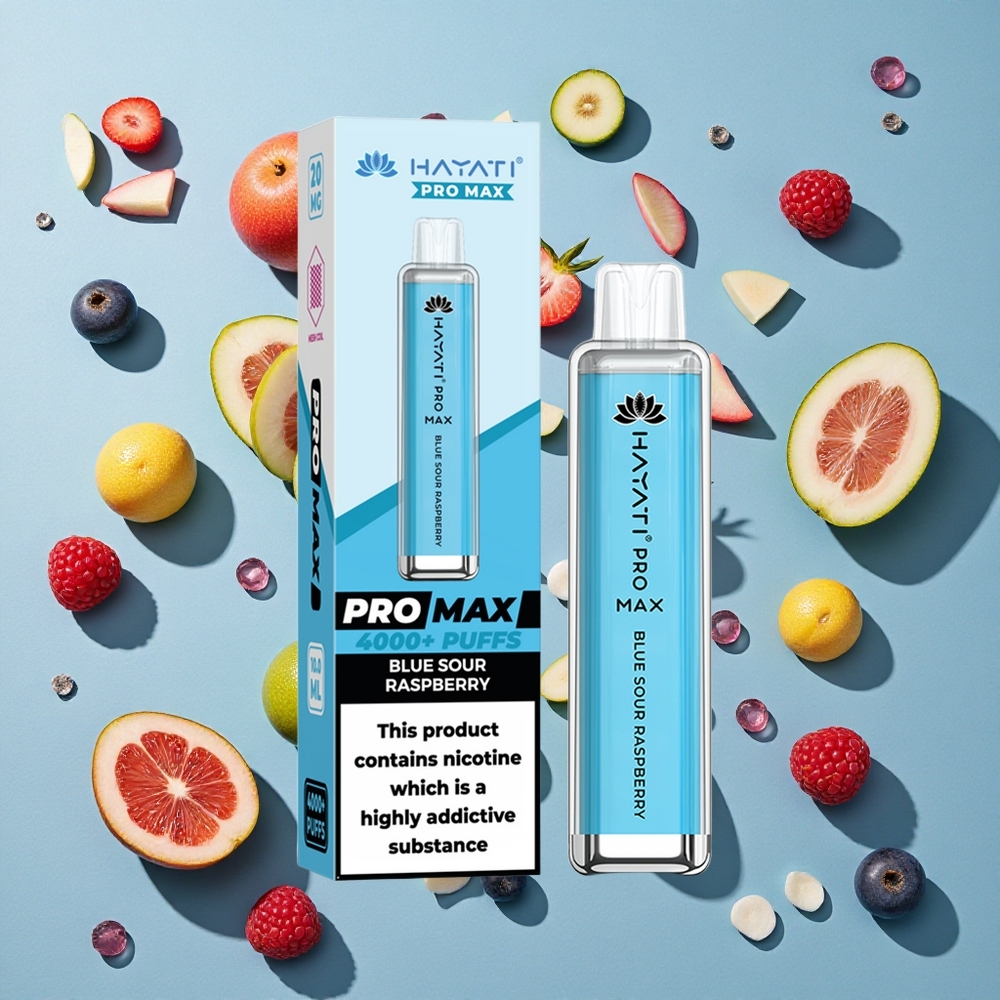 Blå Sur Hindbær Hayati Pro Max 4000 Puffs Genopladelig 1400mAh