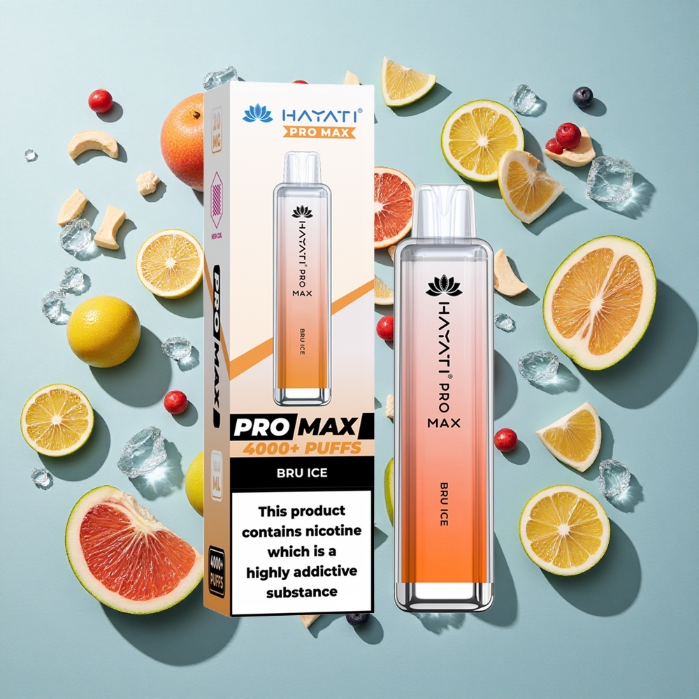 Bru Ice Hayati Pro Max 4000 Puffs Genanvendelig E-cigaret med 1400mAh-batteri