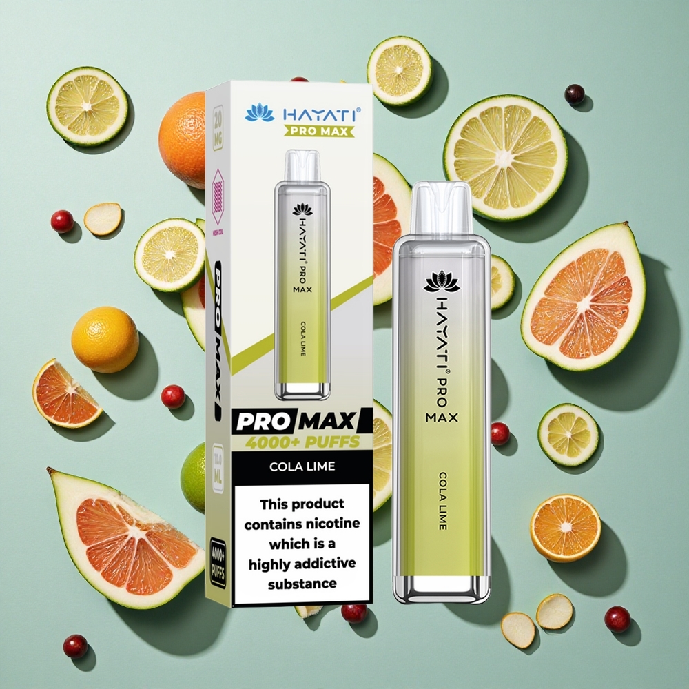 Cola Lime Hayati Pro Max 4000 Puffs Genanvendelig E-cigaret med 1400mAh batteri