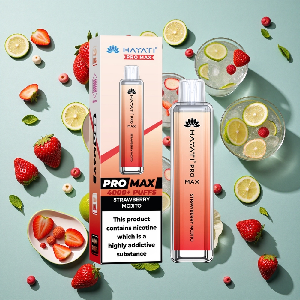 Jordbær Mojito Hayati Pro Max 4000 Puffs Genopladelig E-cigaret