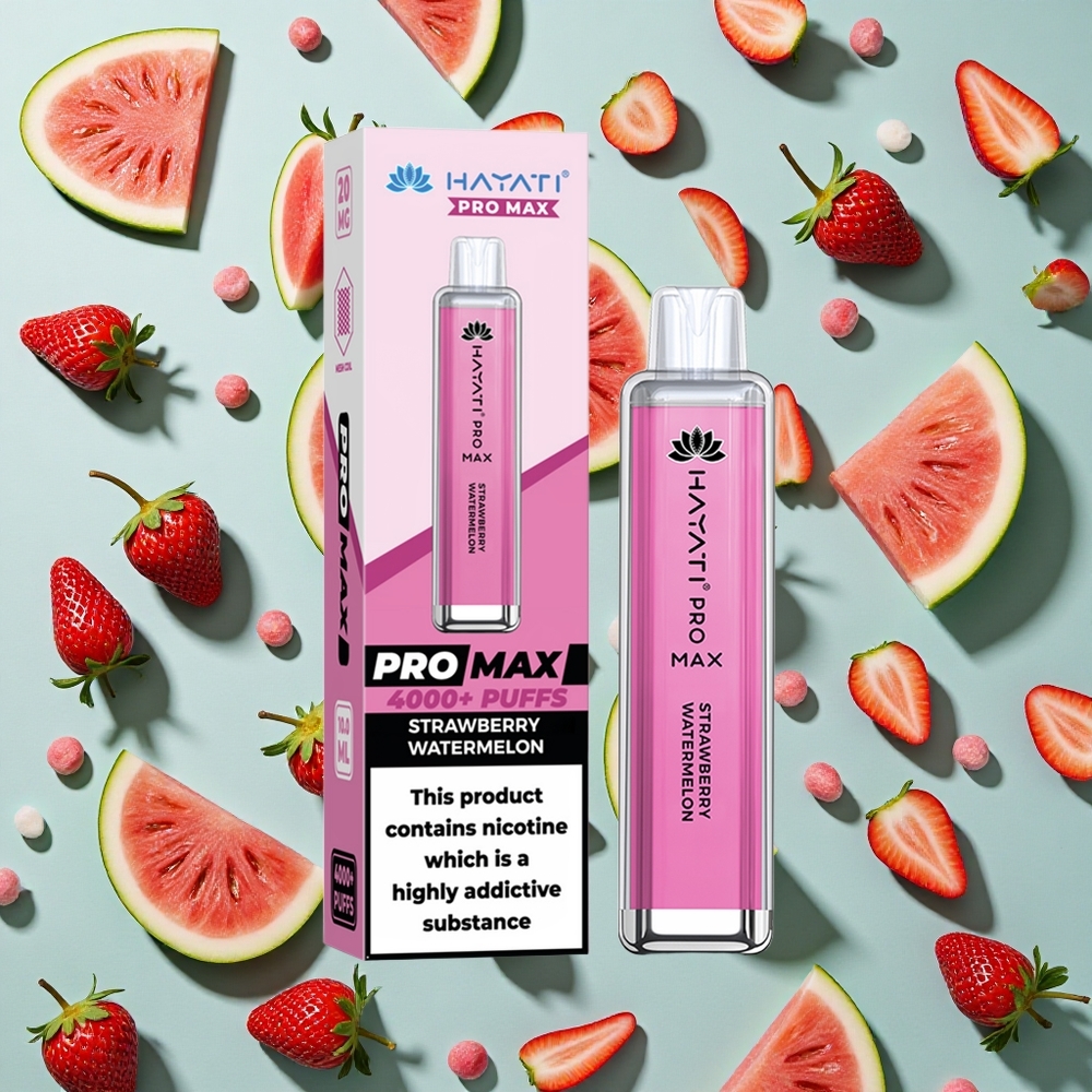 Jordbær Vandmelon Hayati Pro Max 4000 Puffs Genanvendelig E-cigaret 2ml TPD-overensstemmelse