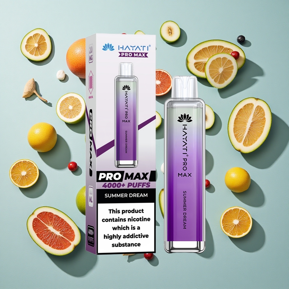 Sommer Drøm Hayati Pro Max 4000 Puffs Genopladelig E-cigaret med 1400mAh batteri