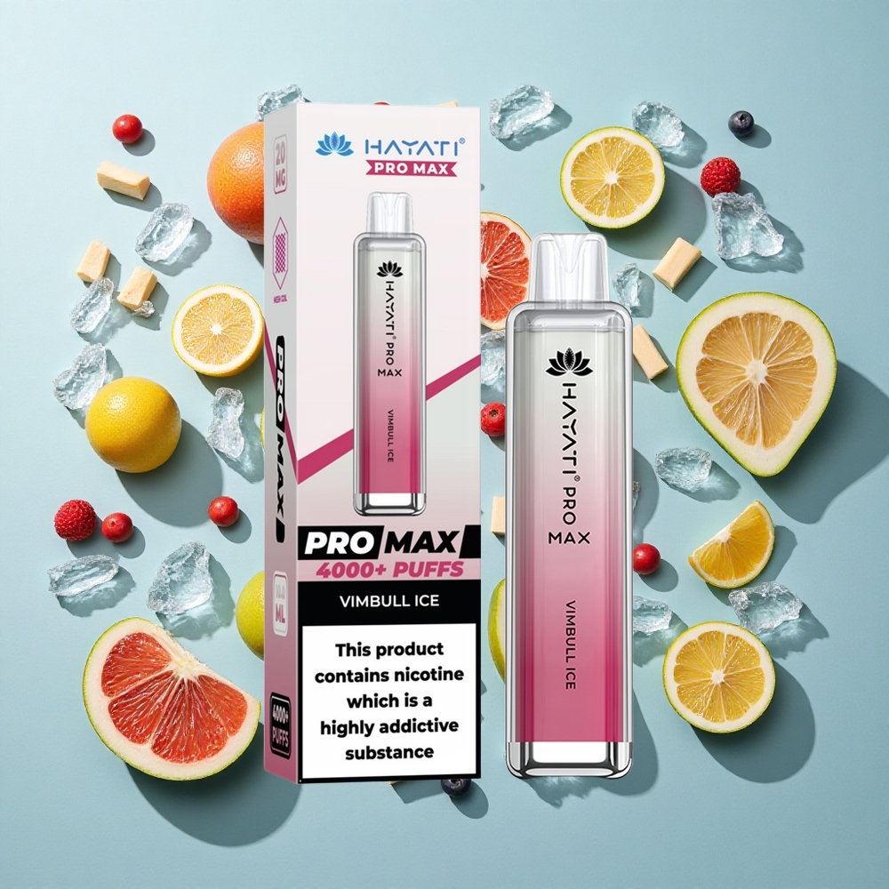 Vimbull Is Hayati Pro Max 4000 Puffs Genanvendelig E-cigaret med 1400mAh batteri