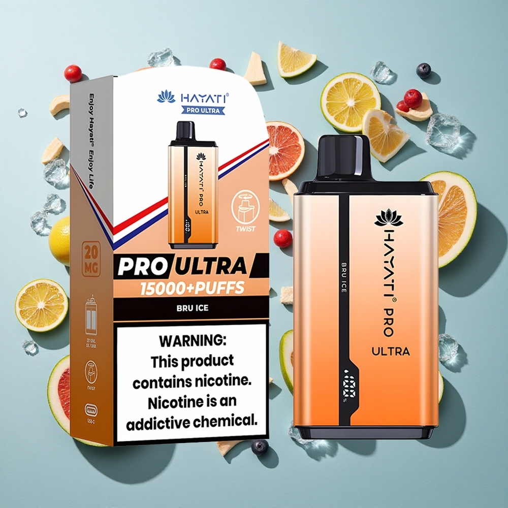 Bru Ice Hayati Pro Ultra 15000 Puffs 2 12ml E-væske Kapacitet