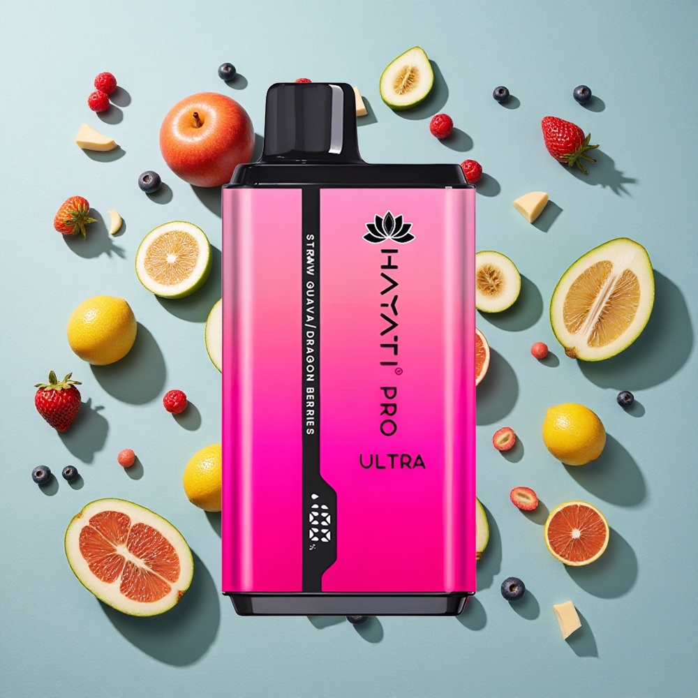 Jordbær Guava Hayati Pro Ultra 15000 Puffs 2 12ml