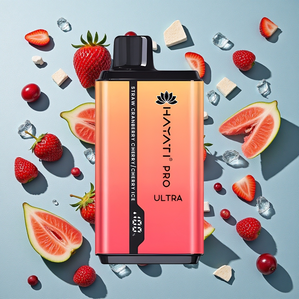 Jordbær Tranebær Kirsebær-Iskombination Hayati Pro Ultra 15000 Puffs 2 12ml
