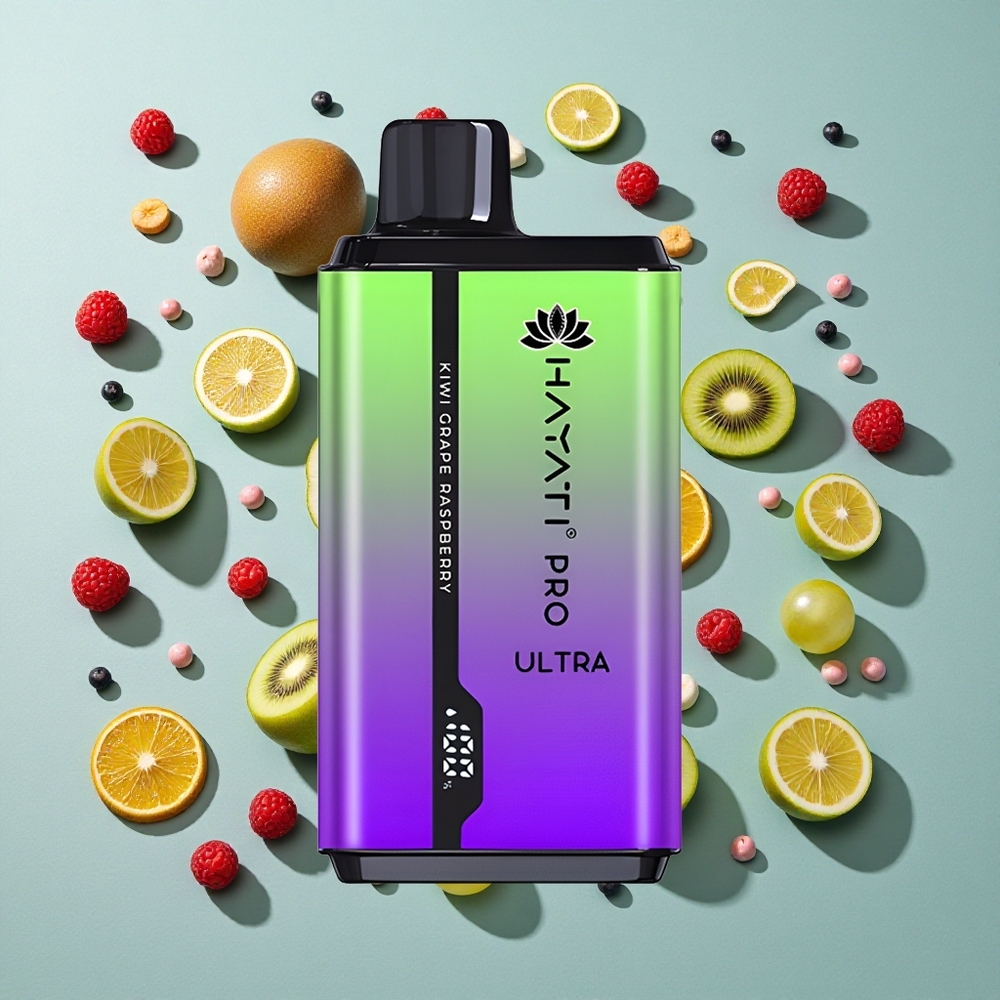 Kiwi Grape Hindbær Hayati Pro Ultra 15000 Puffs 2 12ml