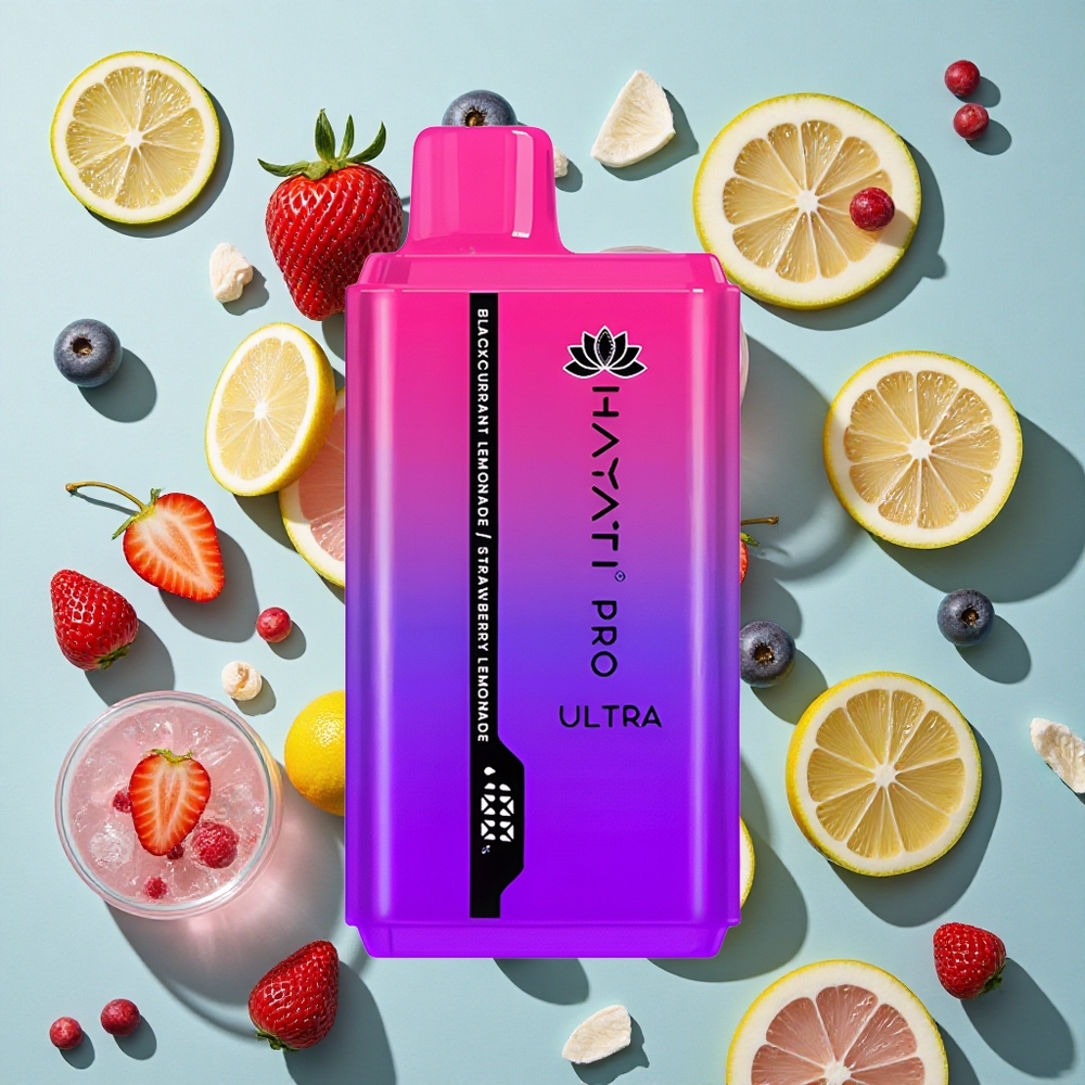 Sortsolsbær Lemonade Jordbær Lemonade Hayati Pro Ultra 15000 Puffs 2 12ml