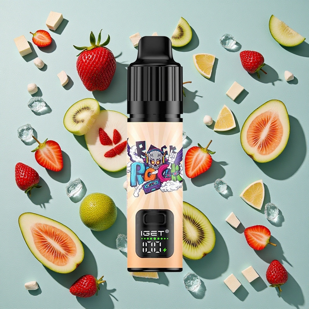 Jordbær Kiwi Is IGET BAR PLUS S3 POD 10000 Puffs 18 ml E-liquid