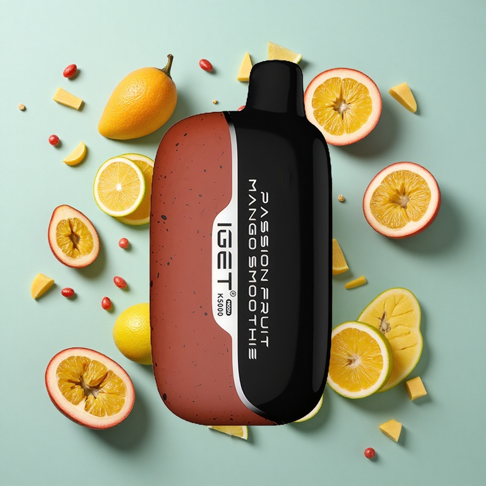 Passionfrugt Mangosmoothie IGET Moon K5000 Puffs 49,5x25,3x99,4 mm