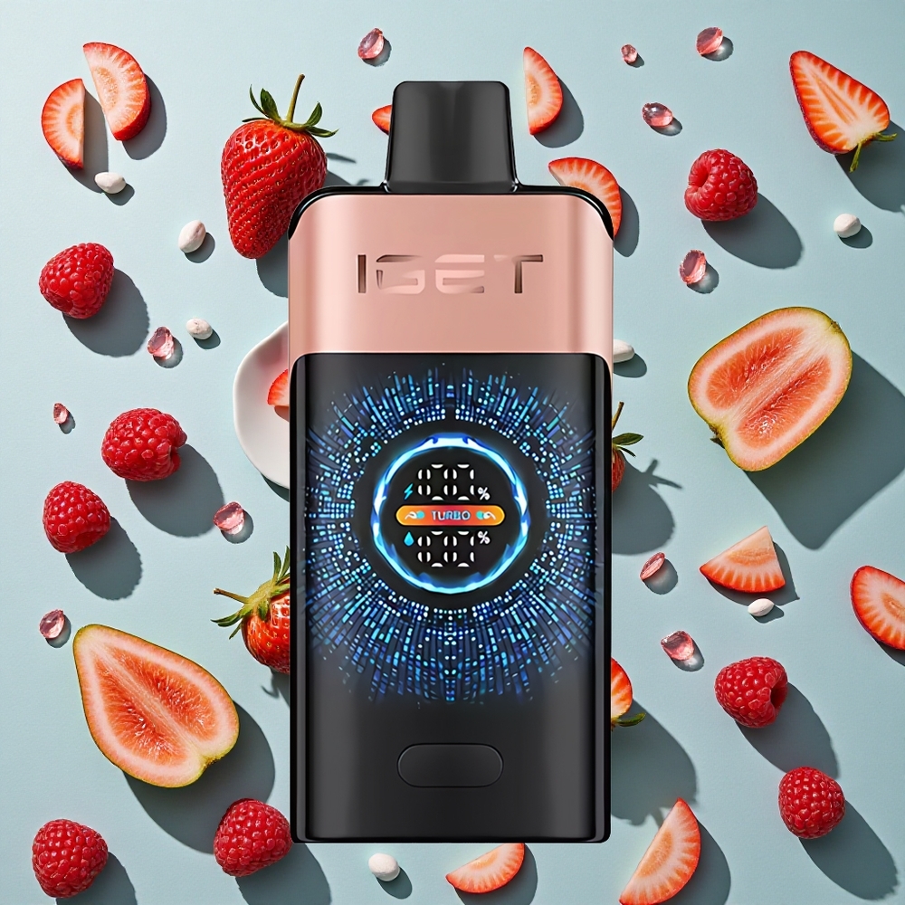Jordbær Hindbær IGET ONE 12000 Puffs 2700 mAh Batterikapacitet