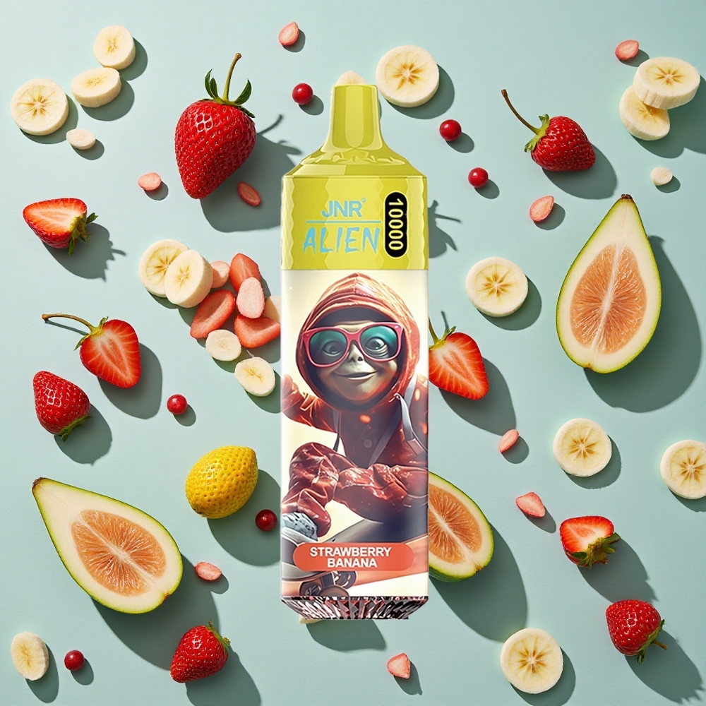 Jordbær Banan JNR Alien 10000 Puffs 20ml E-væske