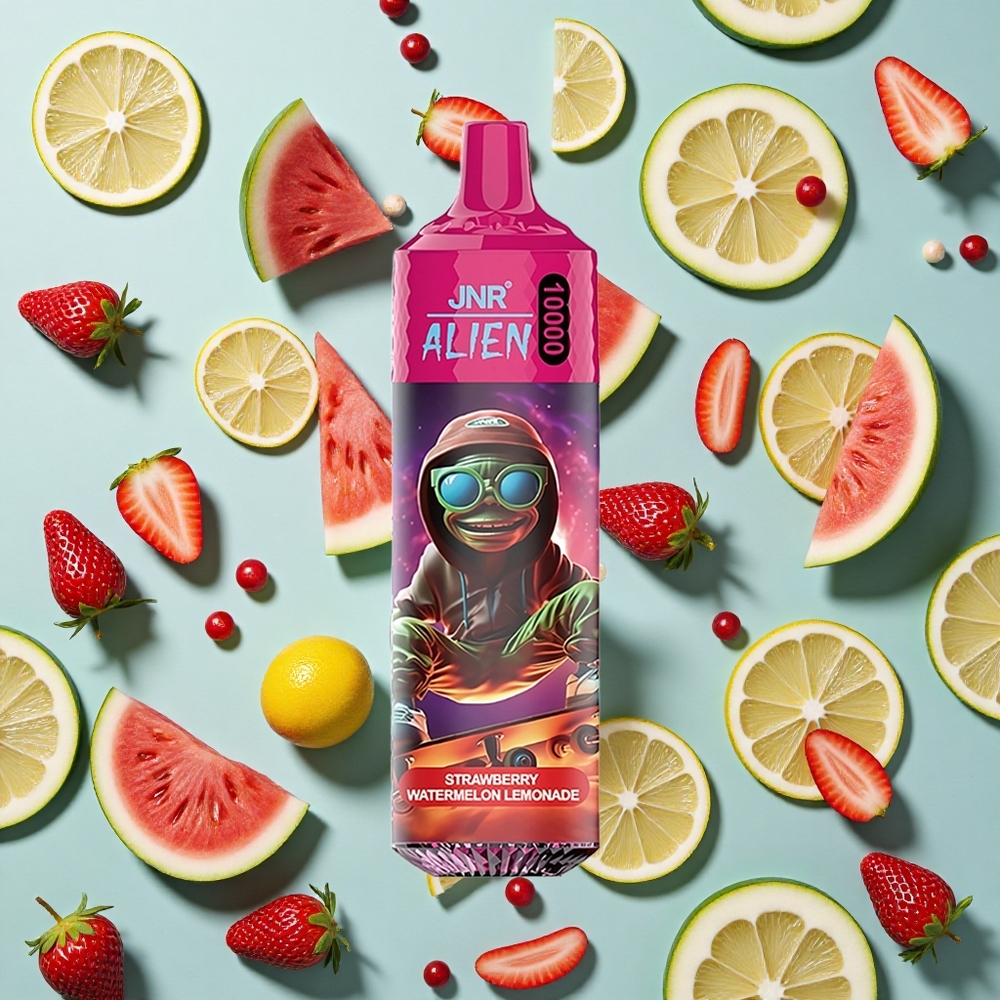 Jordbær Vandmelon Lemonade JNR Alien 10000 Puffs 850mAh Batterikapacitet