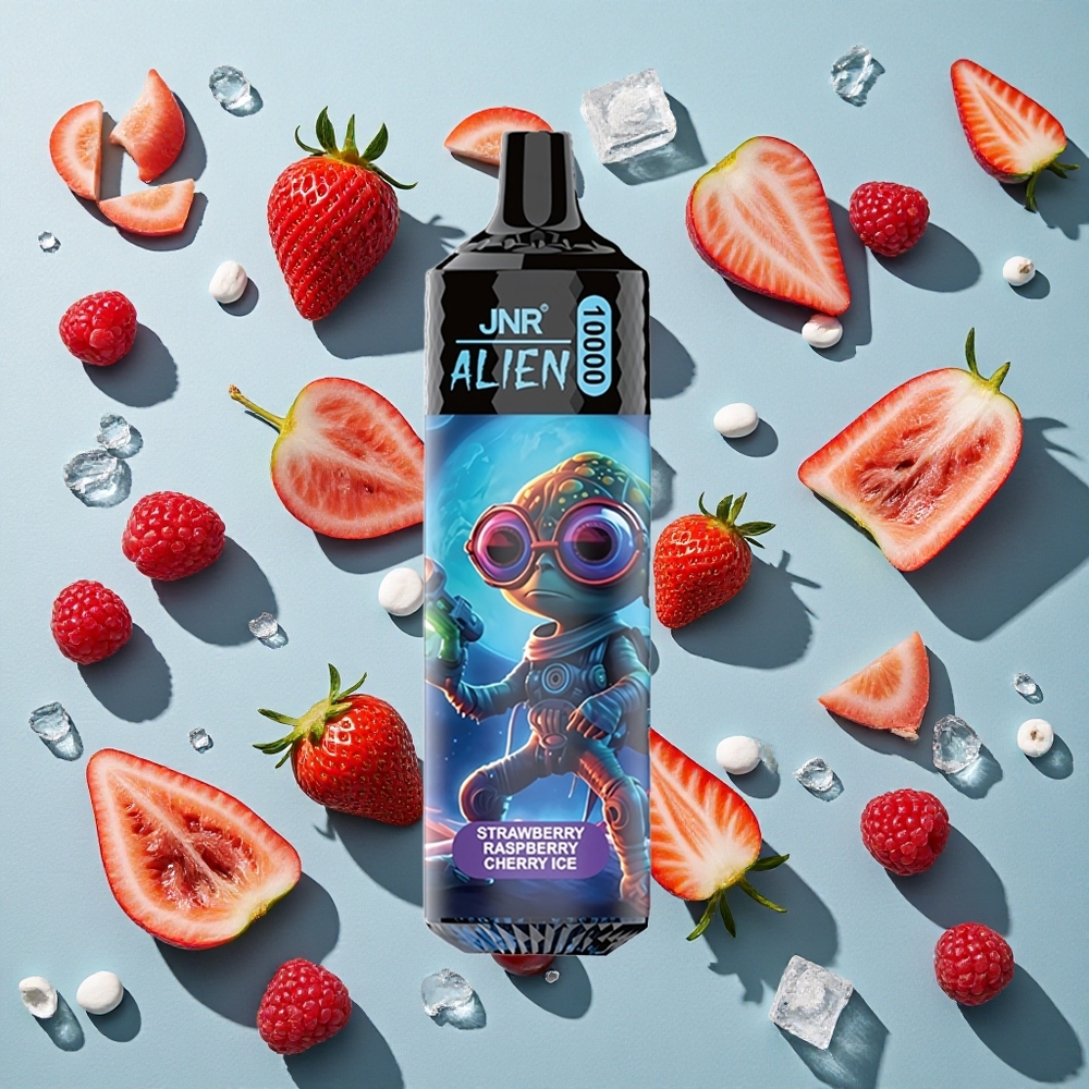 Jordbær hindbær kirsebær is JNR Alien 10000 Puffs 850mAh Batterikapacitet