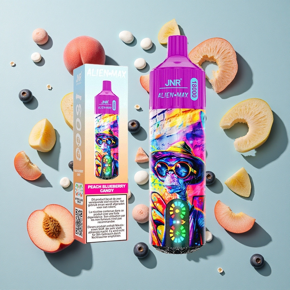 Peach Blueberry Candy JNR Alien Max 18000 Puffs med 28ml E-væske
