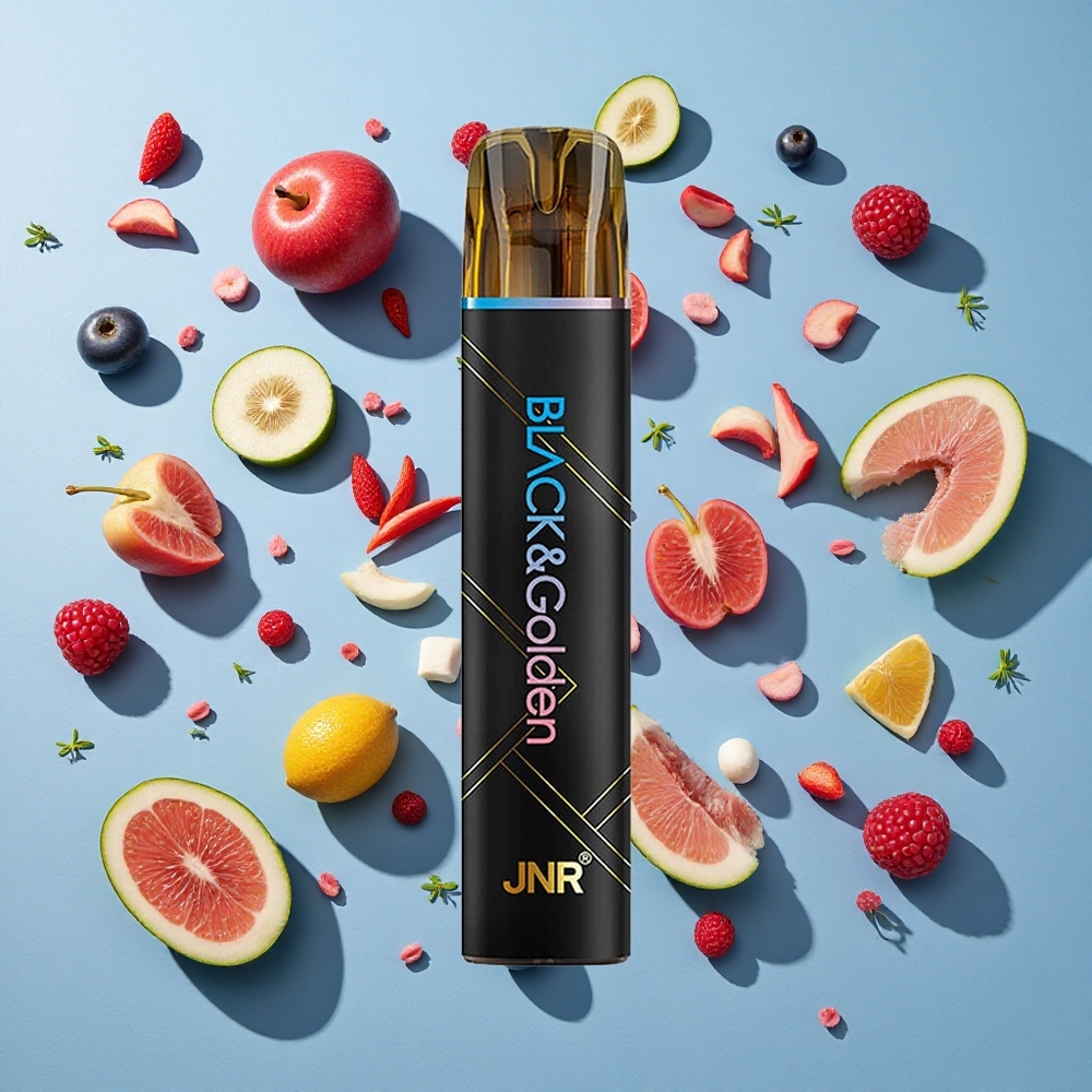 Blå Hindbær Kirsebær JNR Black&Golden 800 Puffs 2% Nikotin