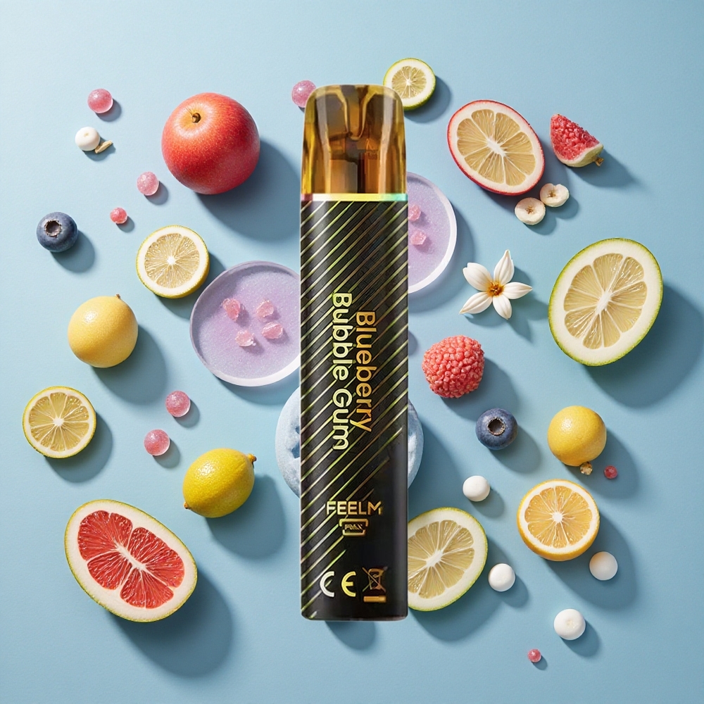 Blåbær Bubble Gum JNR Black&Golden 800 Puffs 2ml E-liquid Kapacitet