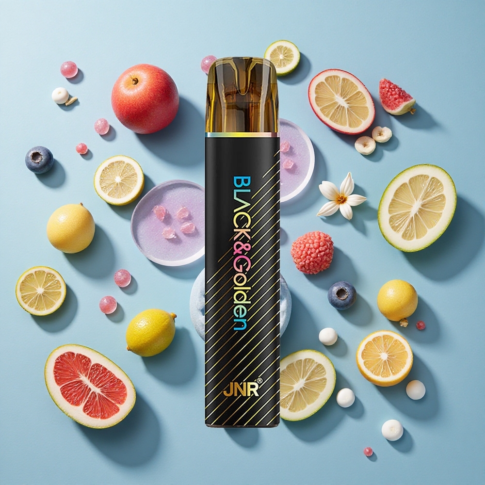 Blåbær Bubble Gum JNR Black&Golden 800 Puffs 2ml E-liquid Kapacitet