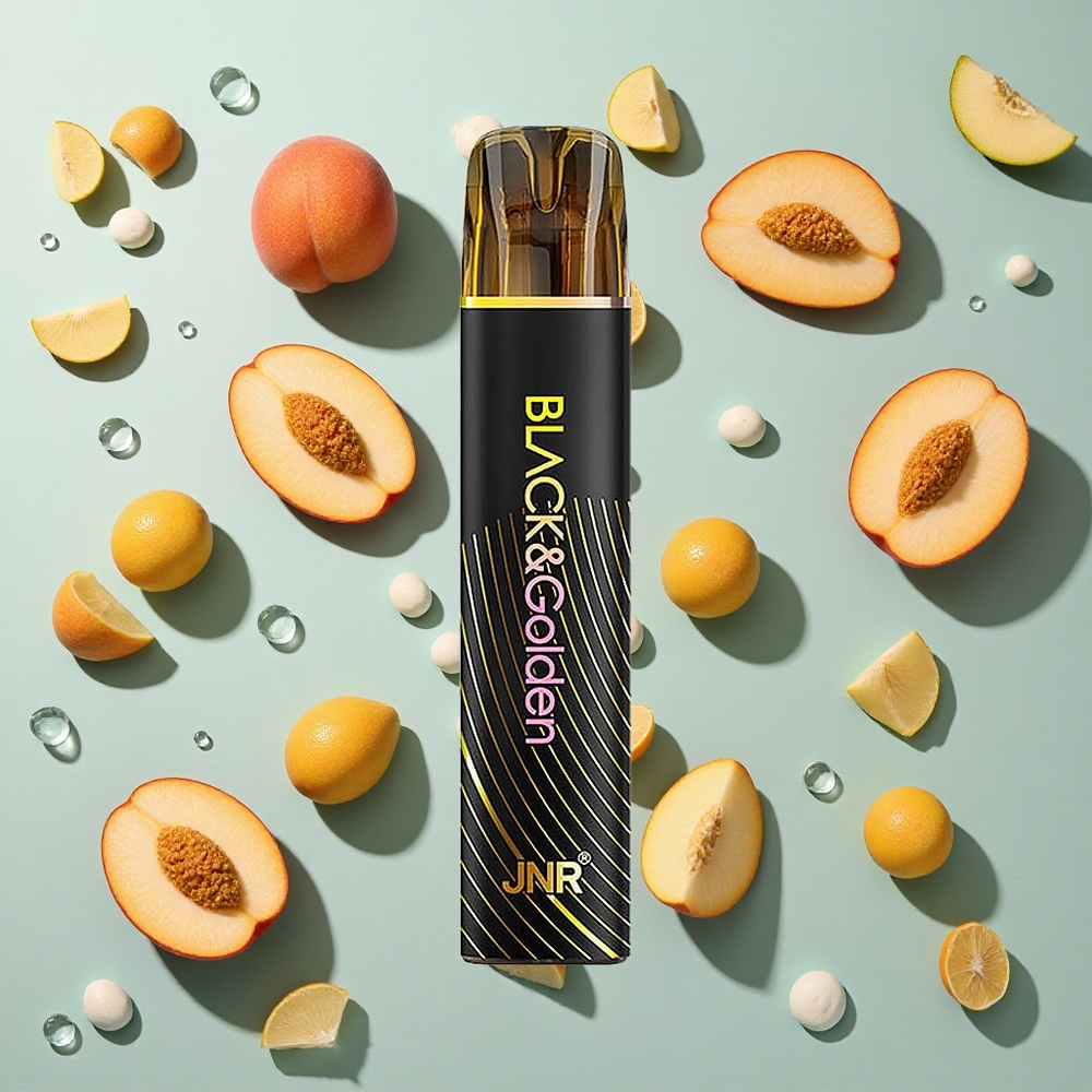 Peach Mango JNR Black&Golden 800 Puffs 2ml E-Liquid Kapacitet