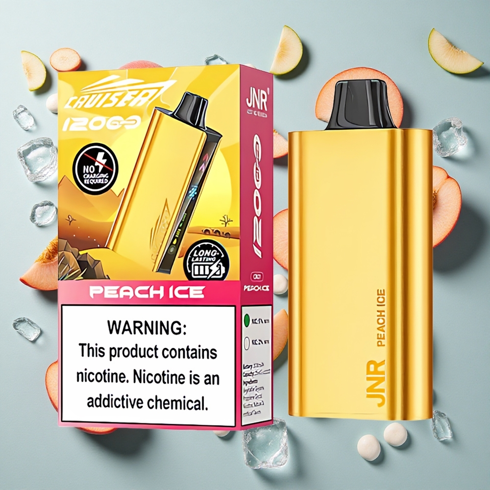 Peach Ice JNR Cruiser 12000 Puffs 25ml E-liquid No-Charge Engangs vape
