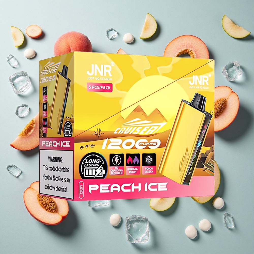 Peach Ice JNR Cruiser 12000 Puffs 25ml E-liquid No-Charge Engangs vape