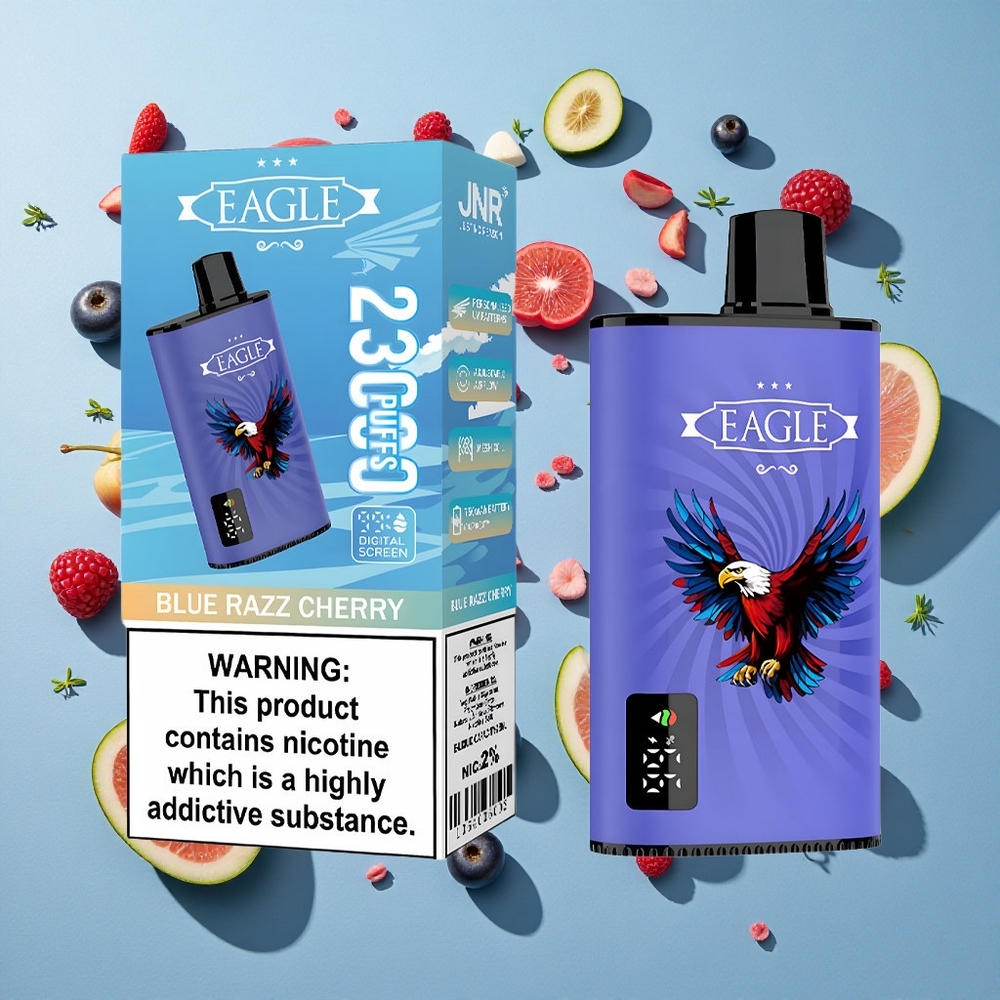 Blå Razz Kirsebær JNR EAGLE Smart 23000 Puffs 25ml e-Væske Kapacitet