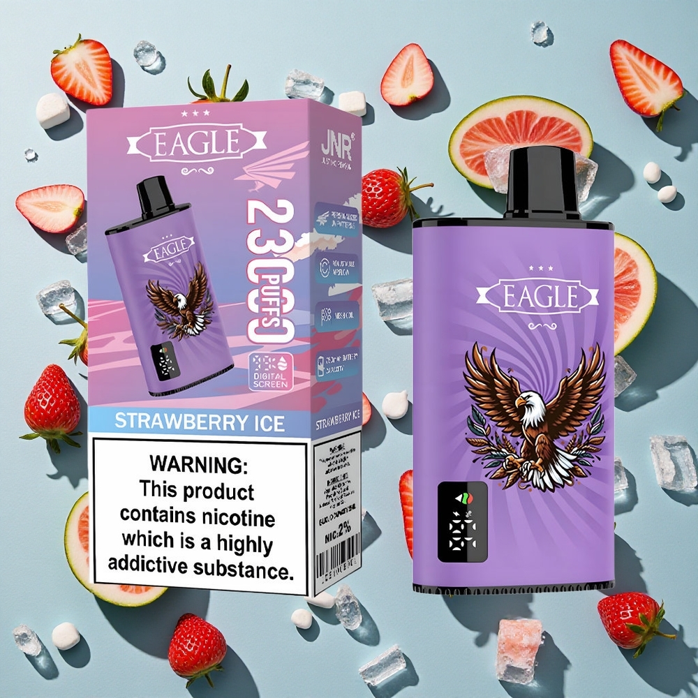 Jordbær Is JNR EAGLE Smart 23000 Puffs 25ml e-væske kapacitet