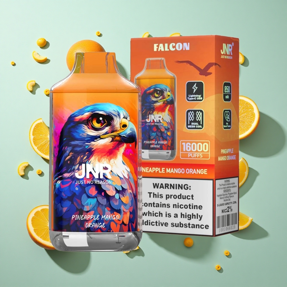 Ananas Mango Appelsin JNR Falcon 16000 Puffs 22ml E-væske Kapacitet