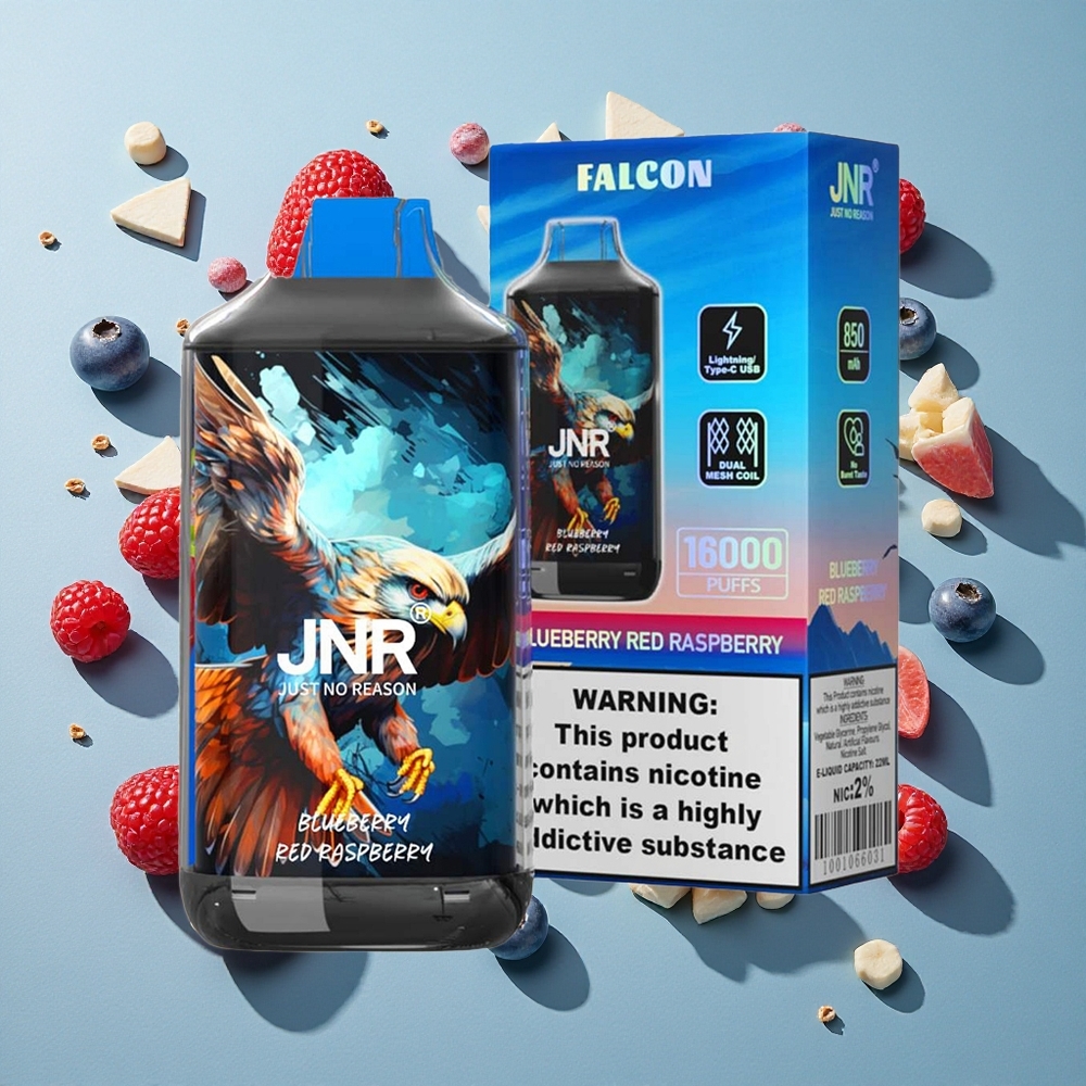 Blåbær Rød Hindbær JNR Falcon 16000 Puffs 22ml E-væske