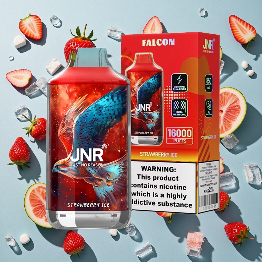 Jordbær Is JNR Falcon 16000 Puffs 22ml E-væske Kapacitet