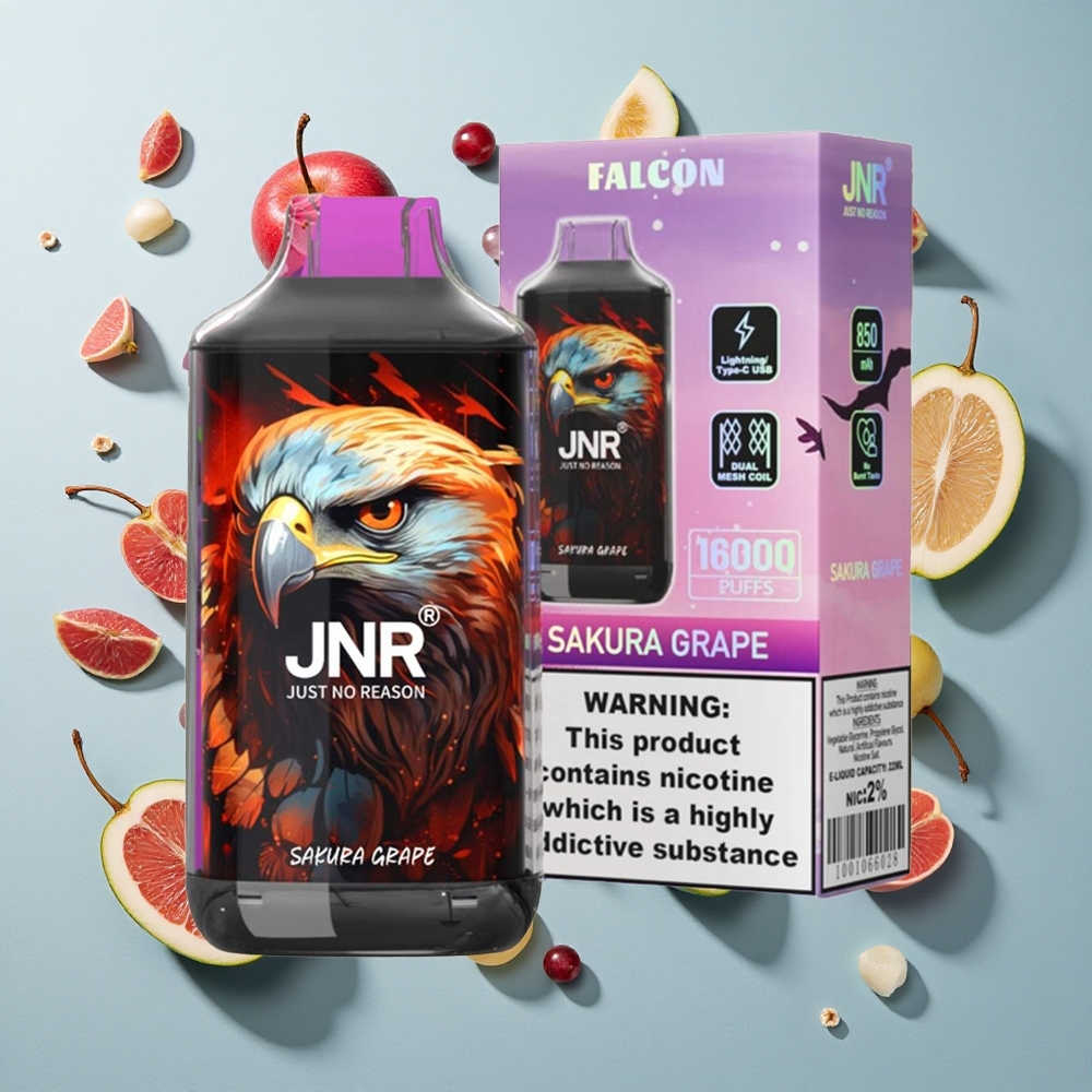 Sakura Grape JNR Falcon 16000 Puffs 22ml E-væske Kapacitet
