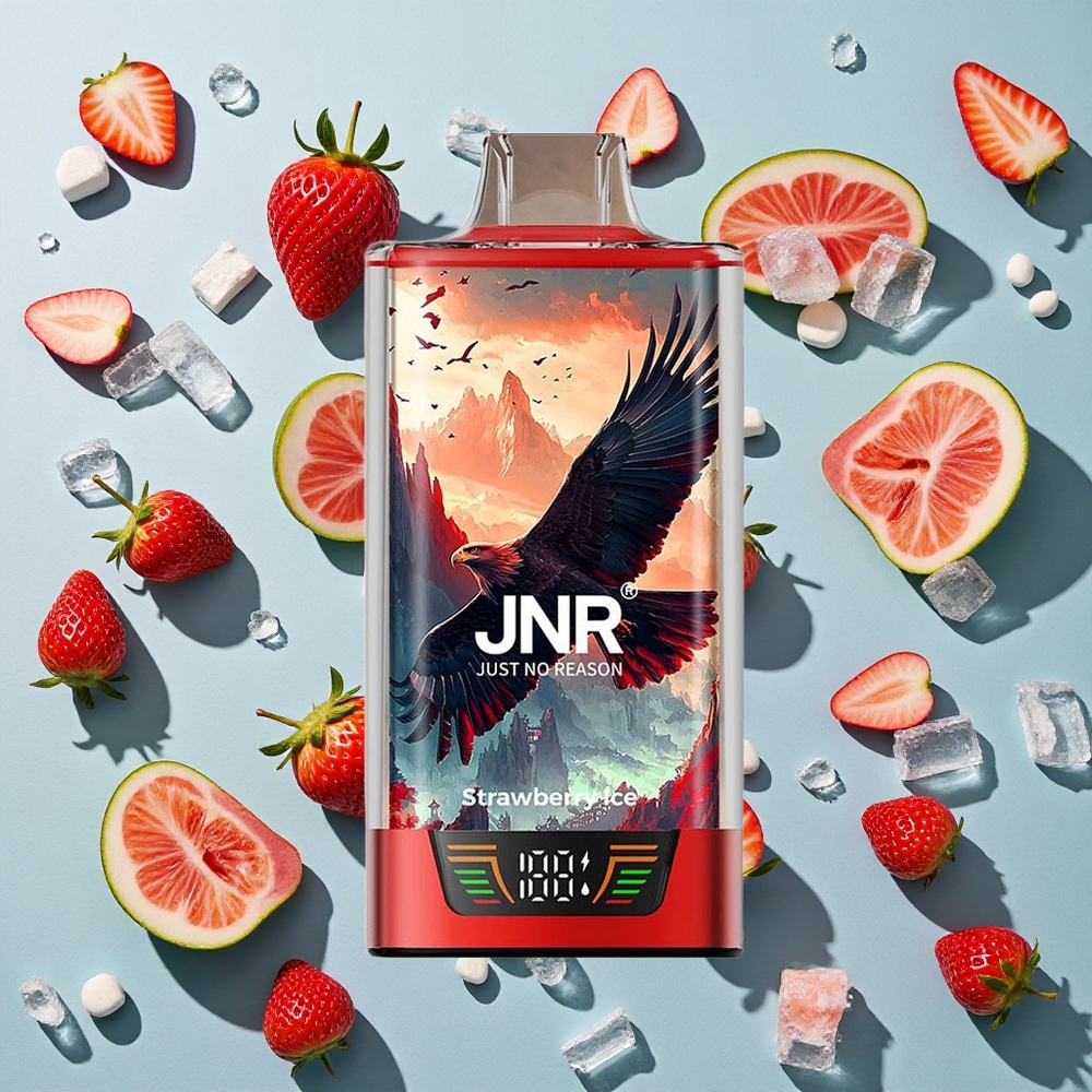 Jordbær Is JNR Falcon Pro 28000 28000 Puffs 30ml Forfyldt Kapacitet