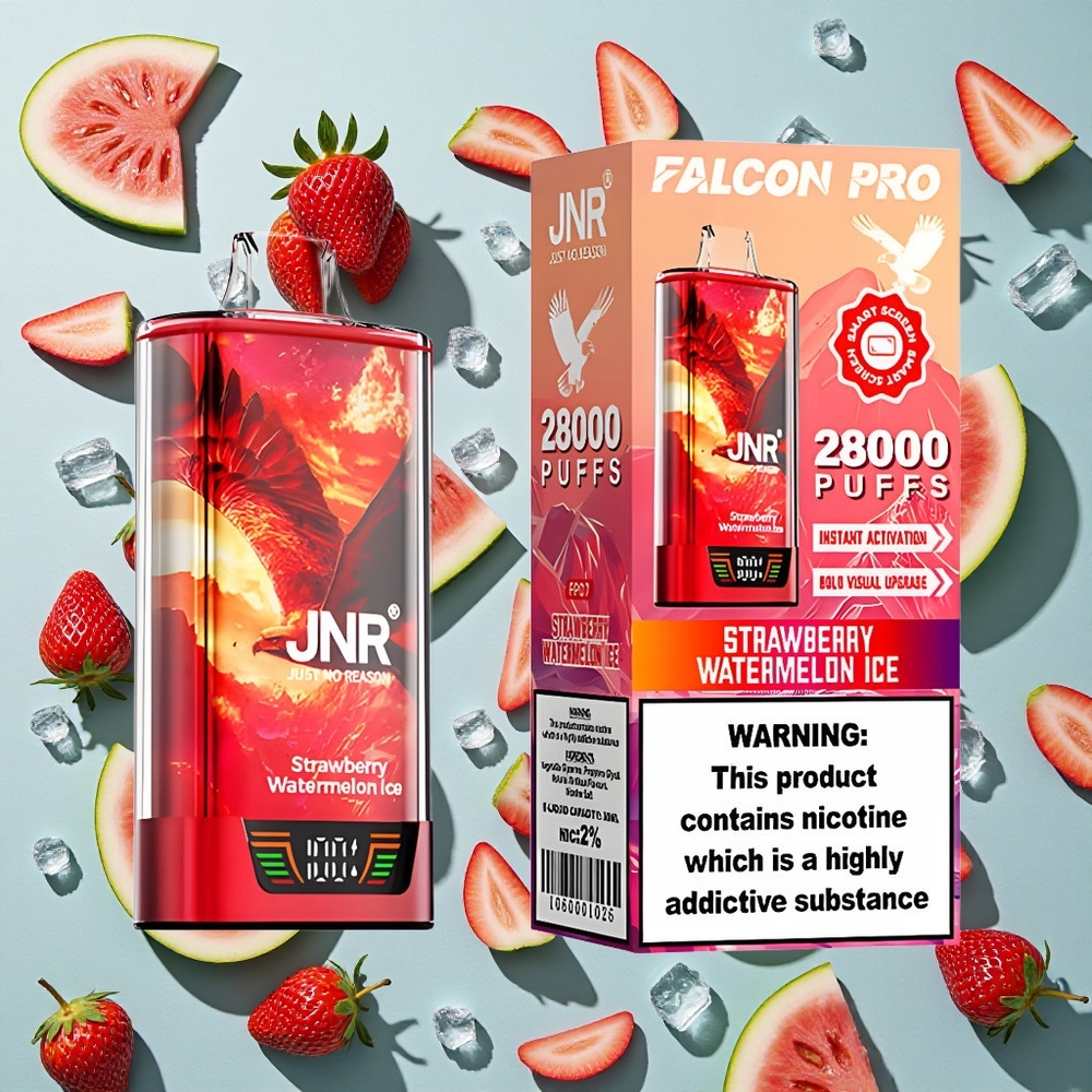 Jordbær Vandmelon Is JNR Falcon Pro 28000 28000 Puffs 5% Nikotin