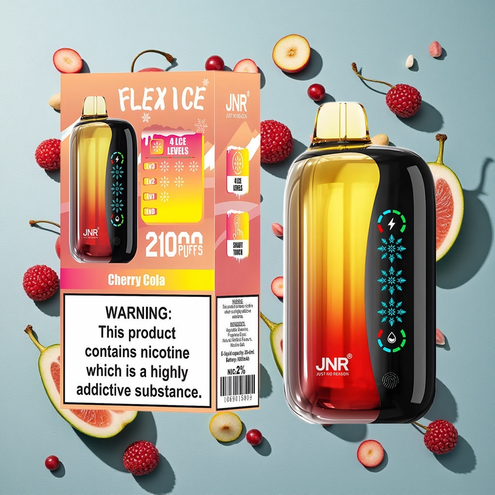 Cherry Cola JNR Flex Ice 21000 Puffs Tilpasselig Luftstrøm Engangs vape