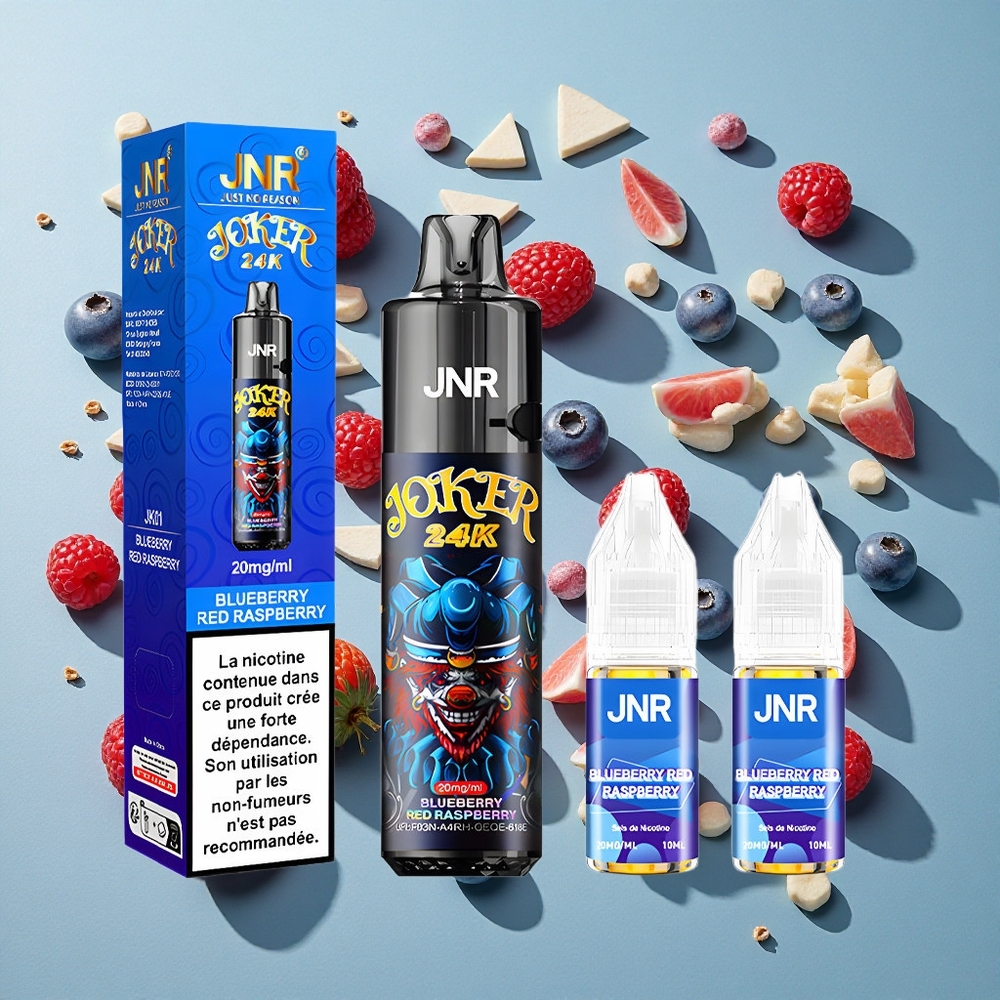 Blåbær Rød Hindbær JNR Joker 24000 Puffs Genanvendelig Vape 2% nikotin