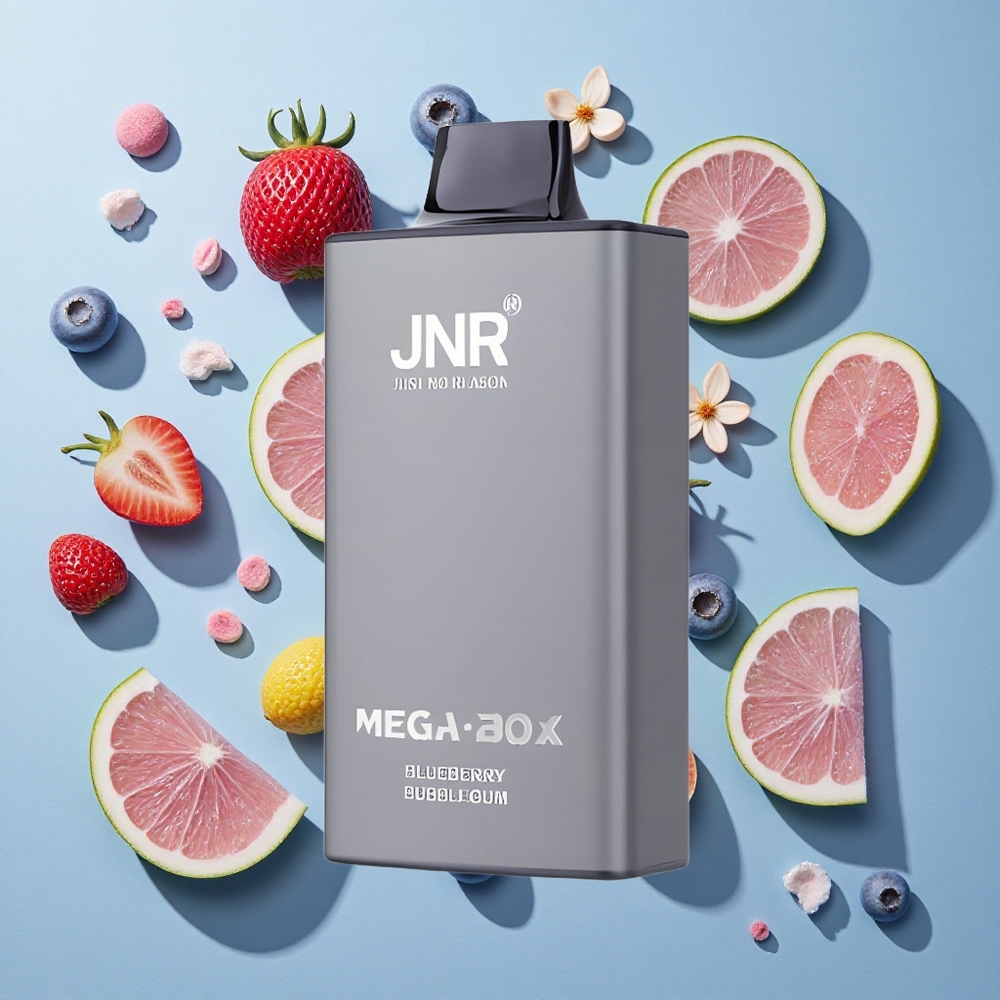 Blåbær Bubblegum JNR Mega Box 25000 Puffs 30ml E-væske Kapacitet