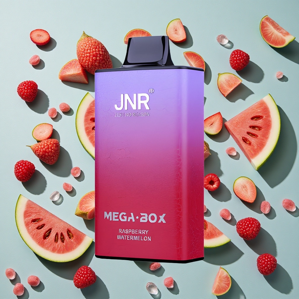 Hindbær Vandmelon JNR Mega Box 25000 Puffs 30ml E-væske Kapacitet