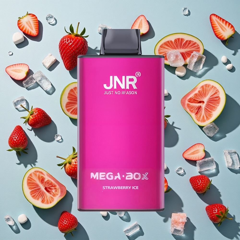 Jordbær Is JNR Mega Box 25000 Puffs 30ml E-væske Kapacitet