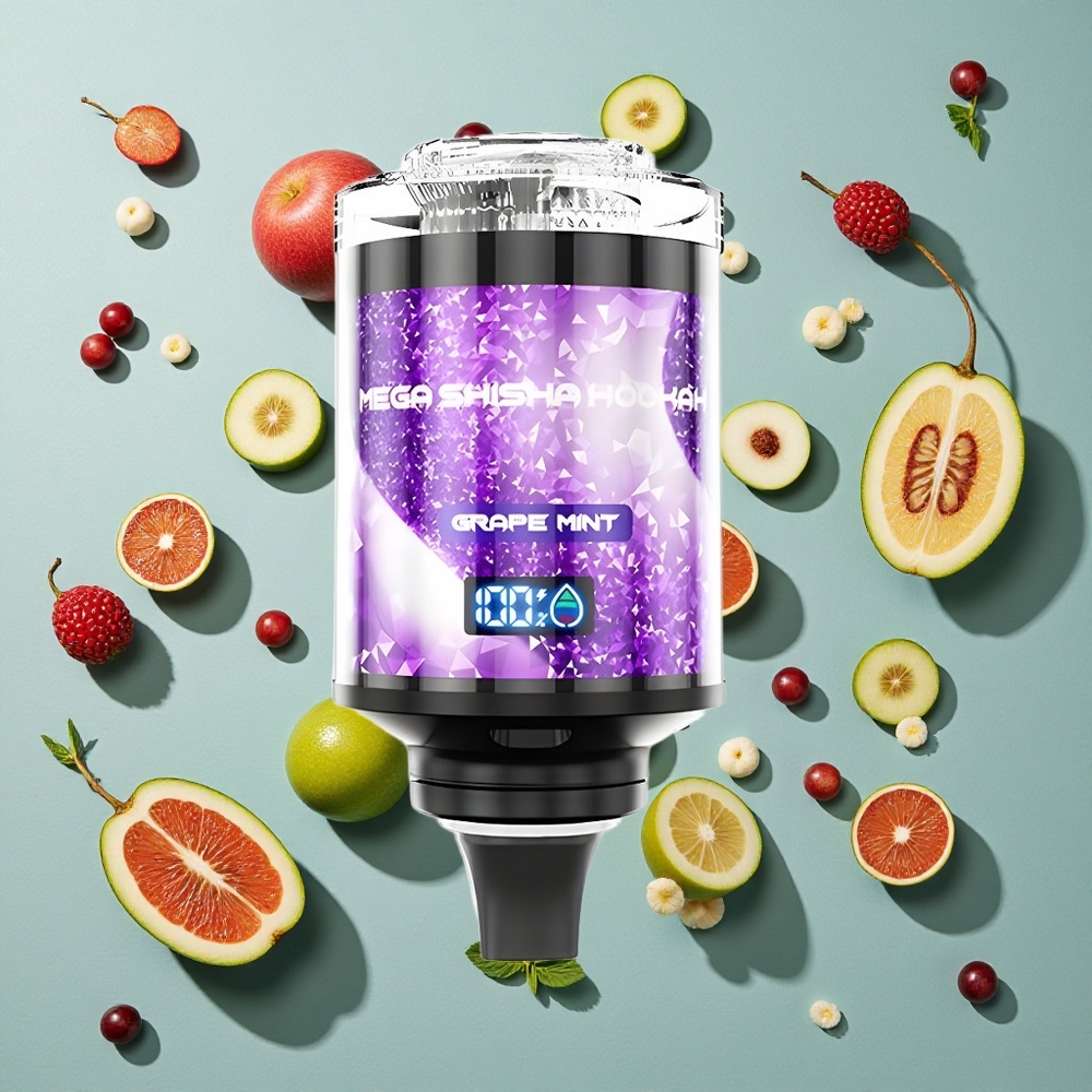 Grape Mint JNR Mega Shisha Hookah 100K 60ml e-væskekapacitet