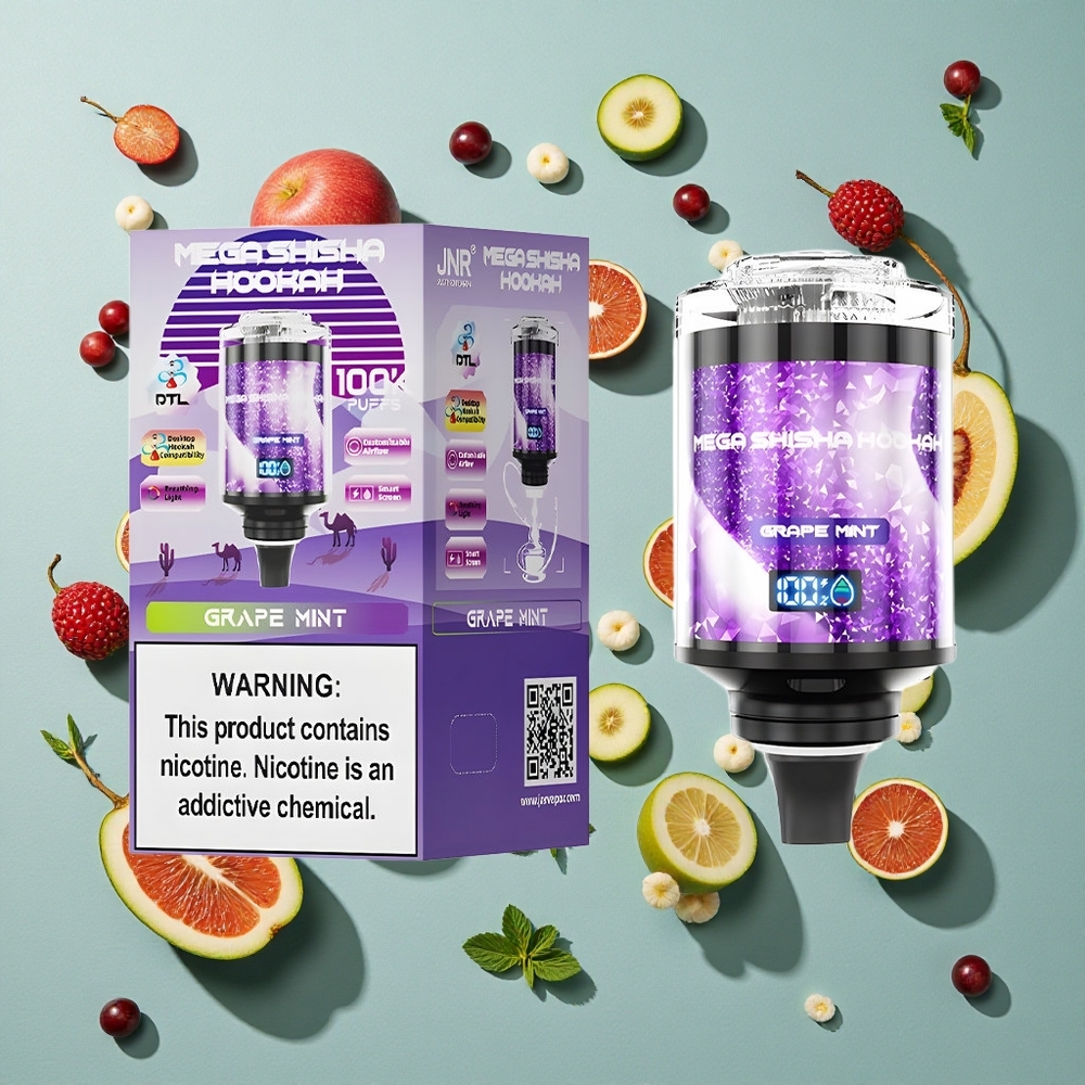 Grape Mint JNR Mega Shisha Hookah 100K 60ml e-væskekapacitet