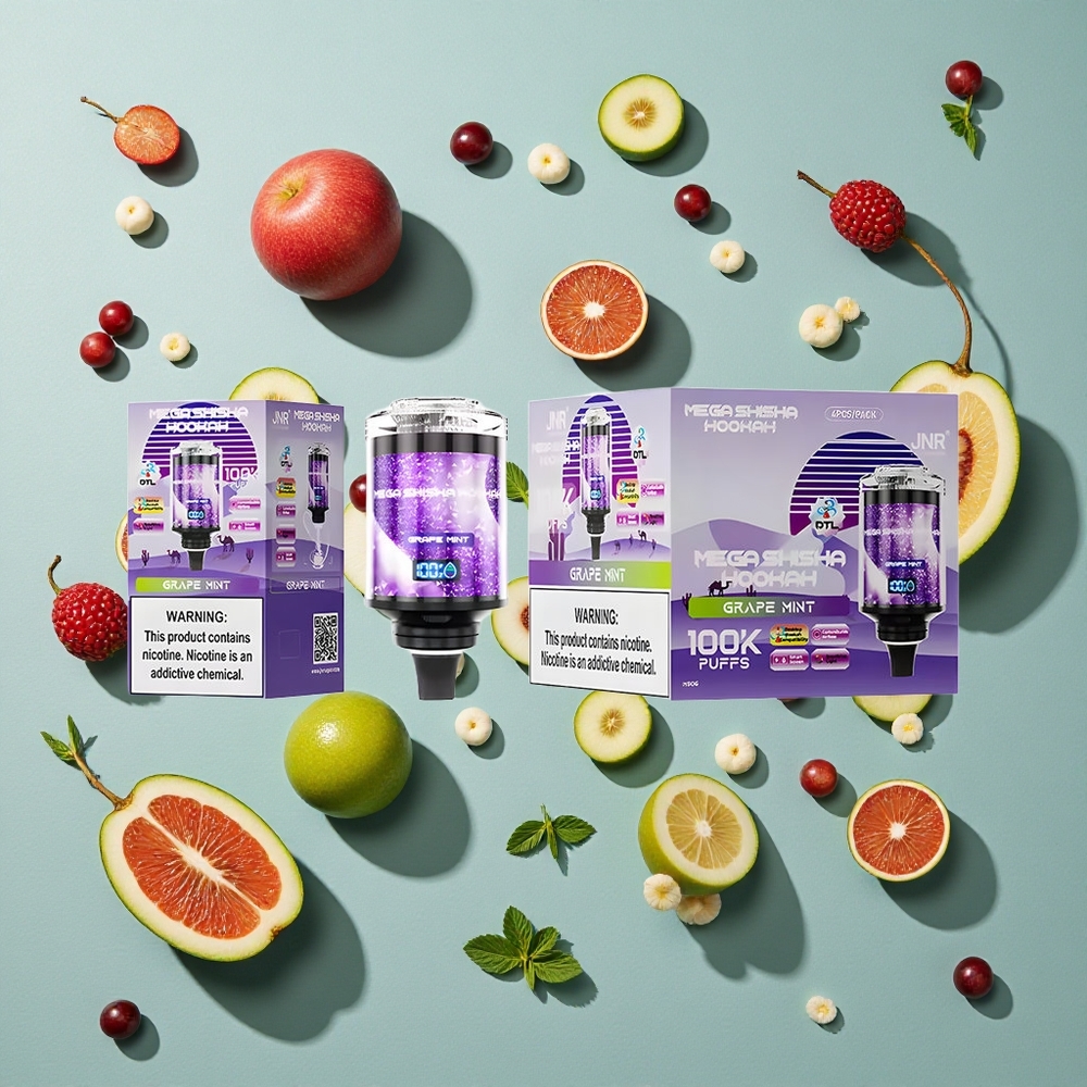 Grape Mint JNR Mega Shisha Hookah 100K 60ml e-væskekapacitet