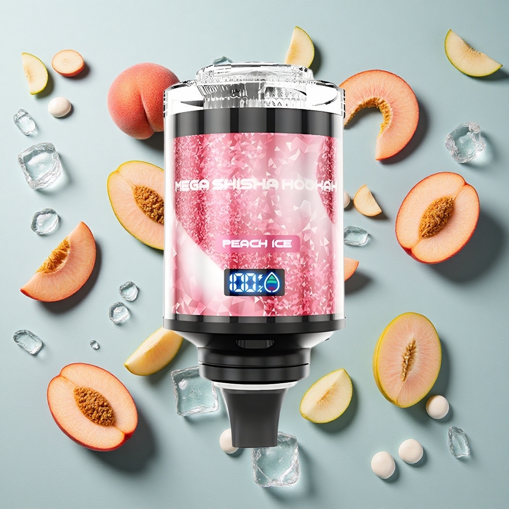 Peach Ice JNR Mega Shisha 100K Puffs Type-C hurtigopladning