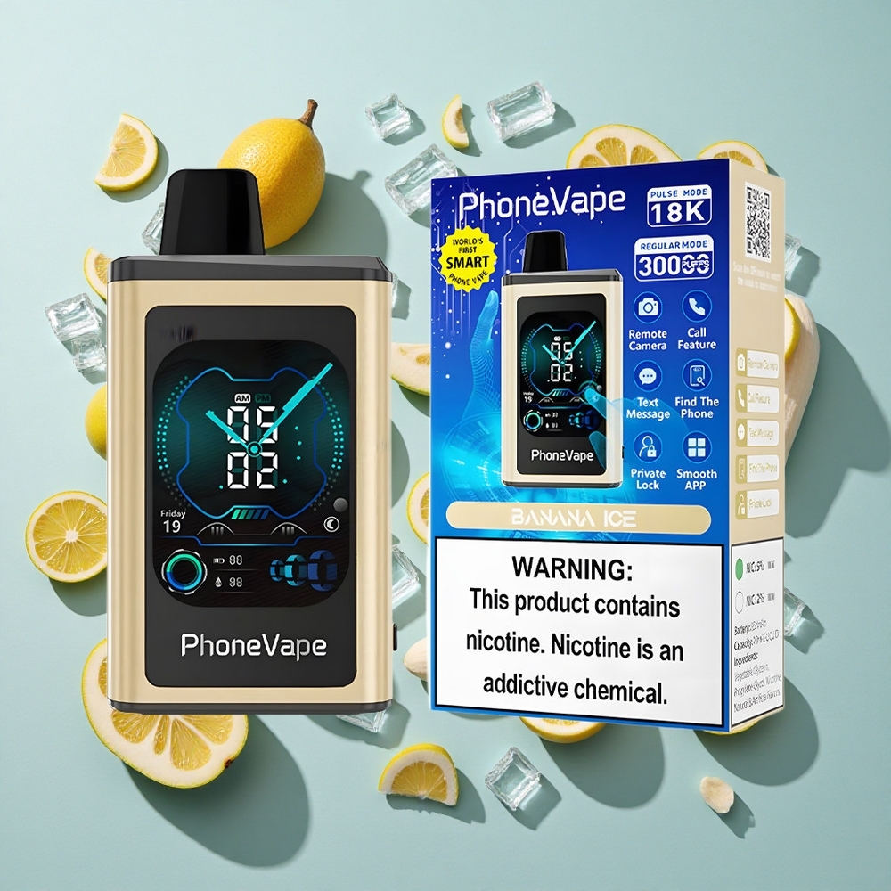 Banana Ice JNR PhoneVape 30000 puff Engangs vape med 850mAh Type-C Genopladelig Batteri