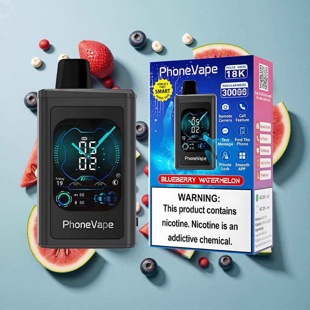 Blåbær Vandmelon JNR PhoneVape 30000 puffe App Styret