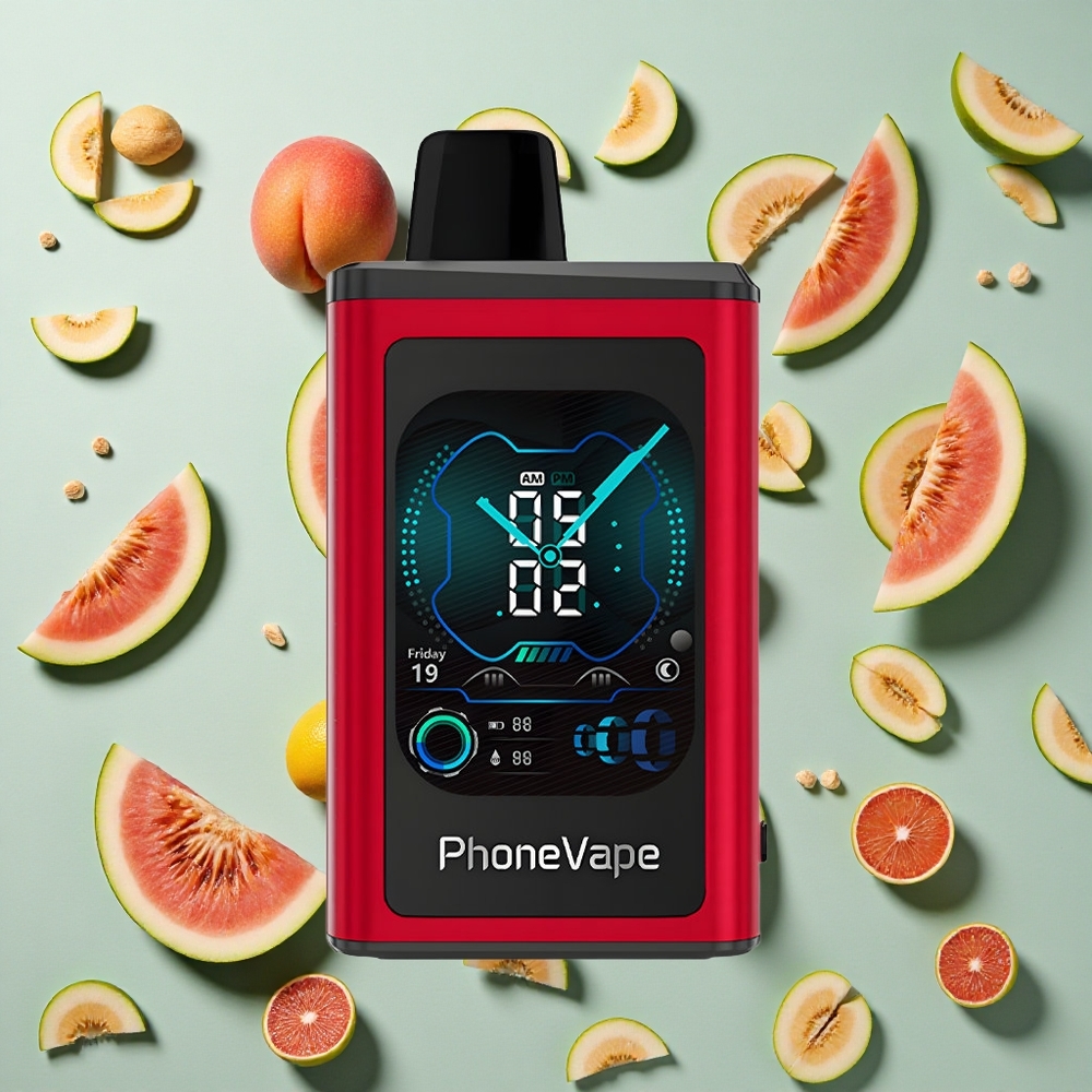 Fersken Mango Vandmelon JNR PhoneVape 30000 puffes 850mAh Type-C Genopladelig