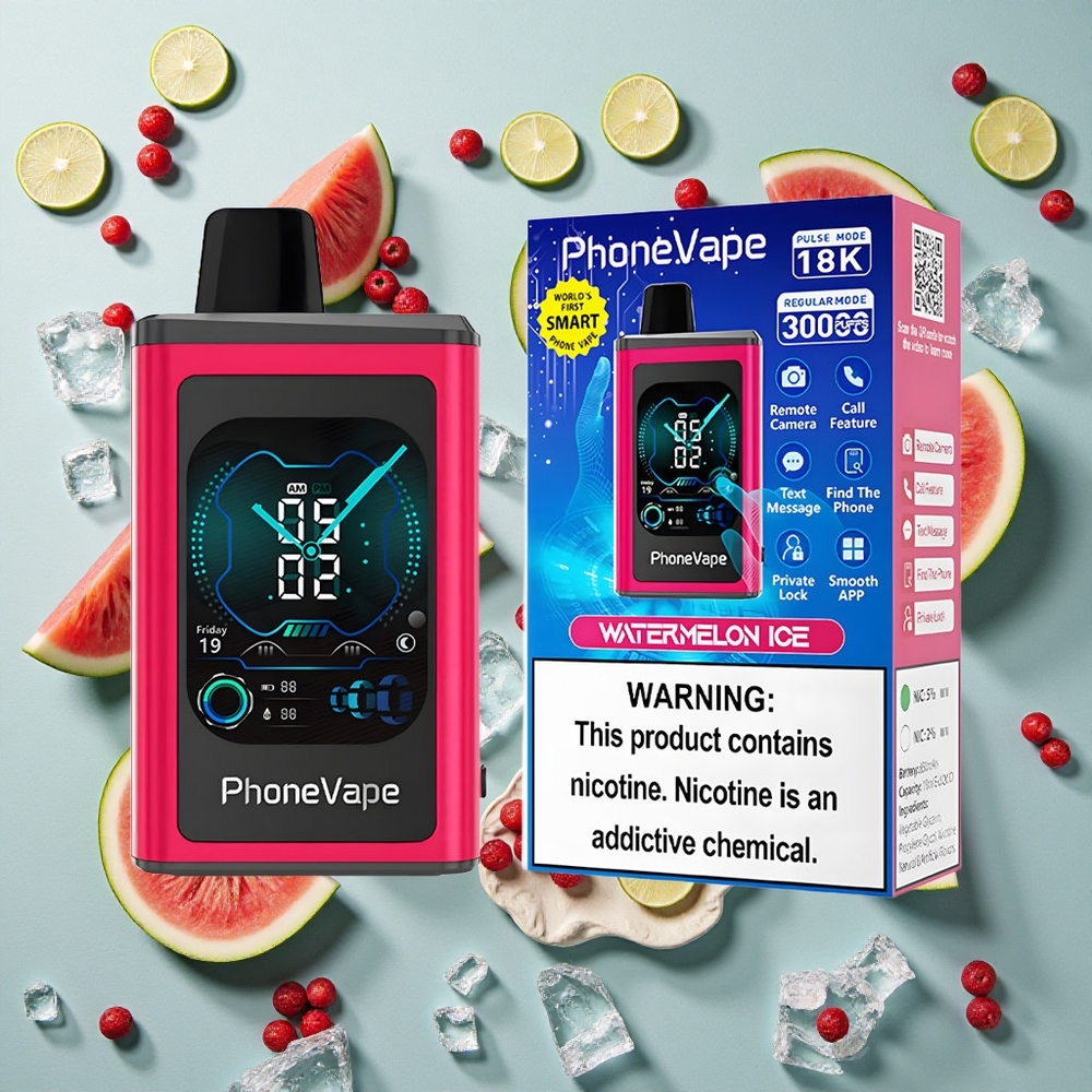 Vandmelon Is JNR PhoneVape 30000 puff Engangs vape Fuldt Skærmsdisplay
