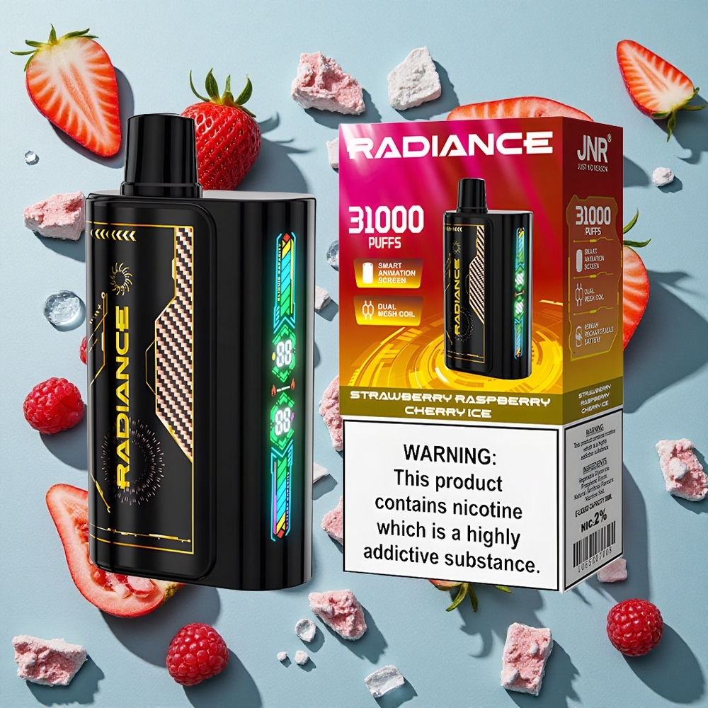Jordbær Hindbær Kirsebær Is JNR Radiance 31000 Puffs 28ml E-væske