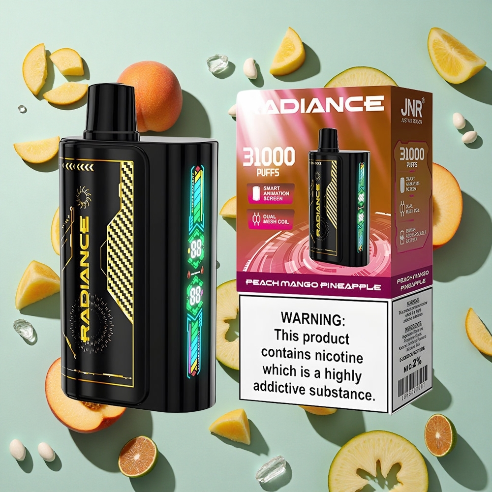 Peach Mango Pineapple JNR Radiance 31000 Puffs Omladningsbar E-cigaret 28ml